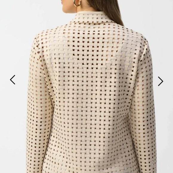 Joseph Ribkoff Laser Cut Suede cover up Jacket - Picture 2 of 9